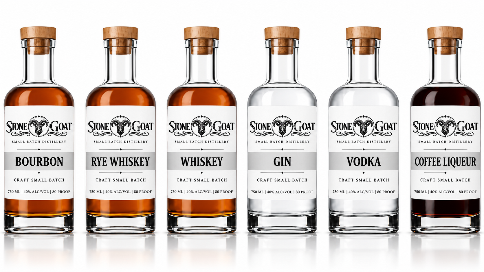 Stone goat Craft brewery and kitchen spirits collection