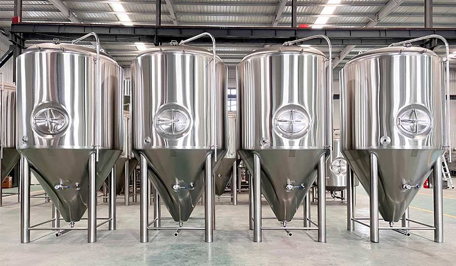 Stainless steel fermenters at Stone goat Craft brewery and kitchen